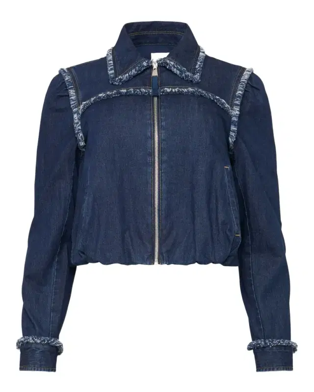 Cinq à Sept Denim Fringe-Trim Jacket