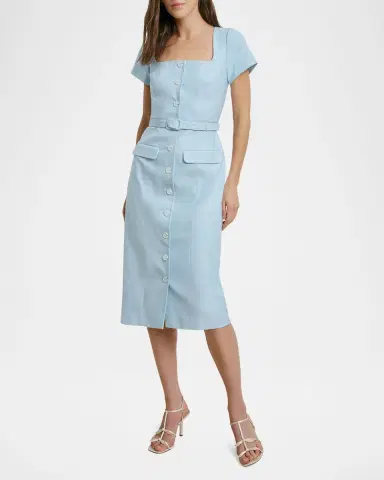 Favorite Daughter The Mademoiselle Belted Midi Dress | Thumbnail 2 Favorite Daughter The Mademoiselle Belted Midi Dress | Thumbnail 2