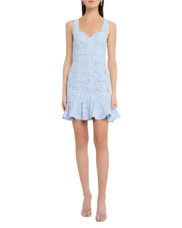 Celena Two-Tone Lace Mini Dress
