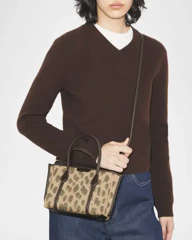 Tory Burch Perry Mini Jacquard Canvas Tote Bag | Thumbnail 2