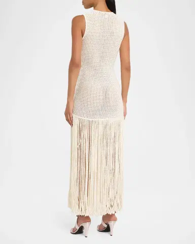 Alaïa Fringed Open-Knit Maxi Dress | Thumbnail 3 Alaïa Fringed Open-Knit Maxi Dress | Thumbnail 3