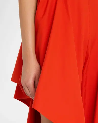 Alaïa Cotton Gabardine Ruffle Paneled Ankle-Tie Pants | Thumbnail 4