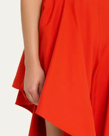 Alaïa Cotton Gabardine Ruffle Paneled Ankle-Tie Pants | Thumbnail 9