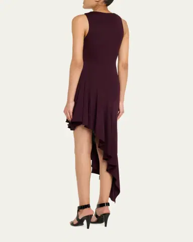 Alaïa Asymmetric Ruffle Jersey Sleeveless Midi Dress | Thumbnail 4 Alaïa Asymmetric Ruffle Jersey Sleeveless Midi Dress | Thumbnail 4