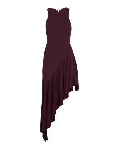Alaïa Asymmetric Ruffle Jersey Sleeveless Midi Dress | Thumbnail 1 Alaïa Asymmetric Ruffle Jersey Sleeveless Midi Dress | Thumbnail 1