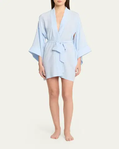 Kiki de Montparnasse Cutout-Sleeve Silk Charmeuse Kimono Robe | Thumbnail 2
