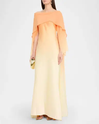 Significant Other Devlyn Long-Sleeve Satin Gown | Thumbnail 2