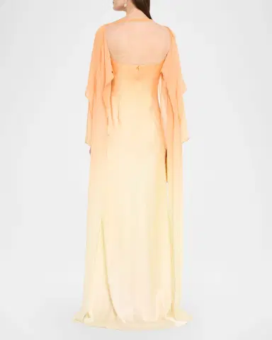 Significant Other Devlyn Long-Sleeve Satin Gown | Thumbnail 3