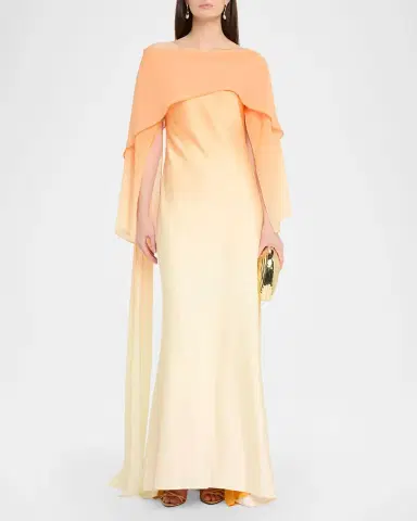 Significant Other Devlyn Long-Sleeve Satin Gown | Thumbnail 4