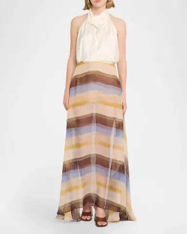 JBQ Keira Watercolor Stripe Maxi Skirt | Thumbnail 2