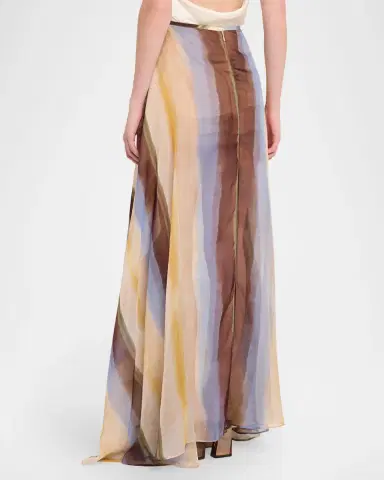 JBQ Keira Watercolor Stripe Maxi Skirt | Thumbnail 3