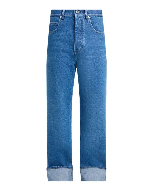 Bottega Veneta Men 's Turn-Up Cuff Straight-Leg Jeans