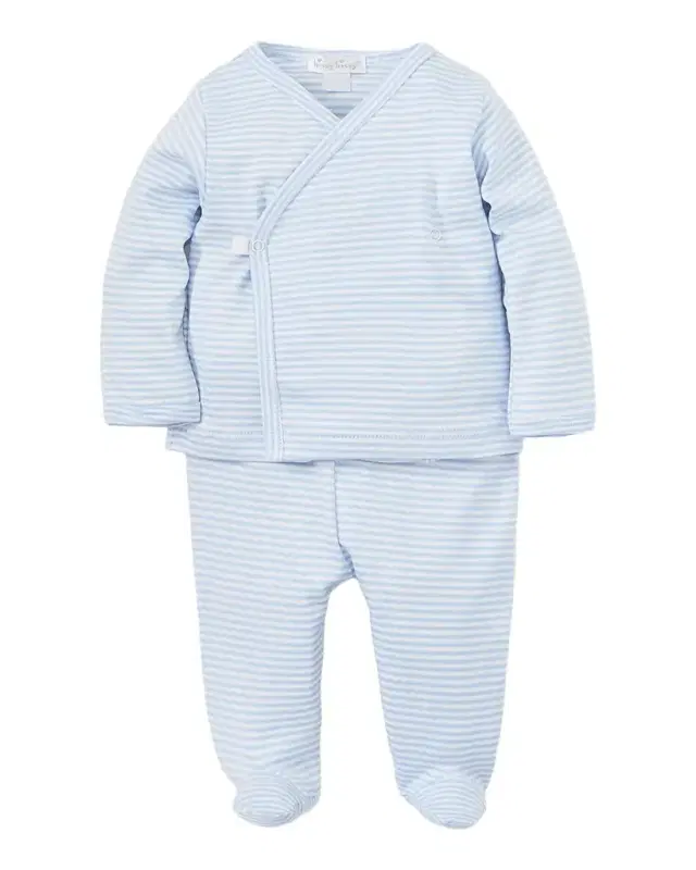 Kissy Kissy Kid 's Striped Cross Tee and Footed Pants, Size Preemie-6M