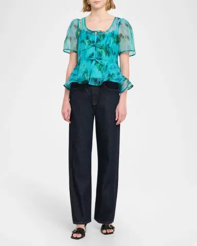 Ganni Sun-Cut Peplum Top | Thumbnail 2 Ganni Sun-Cut Peplum Top | Thumbnail 2