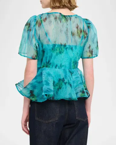Ganni Sun-Cut Peplum Top | Thumbnail 3 Ganni Sun-Cut Peplum Top | Thumbnail 3