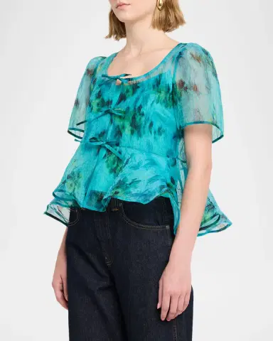 Ganni Sun-Cut Peplum Top | Thumbnail 4 Ganni Sun-Cut Peplum Top | Thumbnail 4