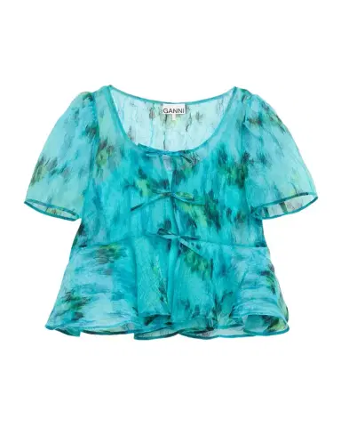 Ganni Sun-Cut Peplum Top | Thumbnail 1 Ganni Sun-Cut Peplum Top | Thumbnail 1