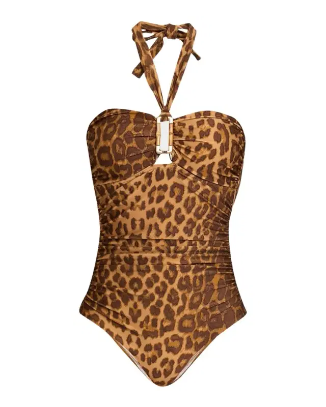 Zimmermann Mahon Bamboo Leopard One-Piece Swimsuit