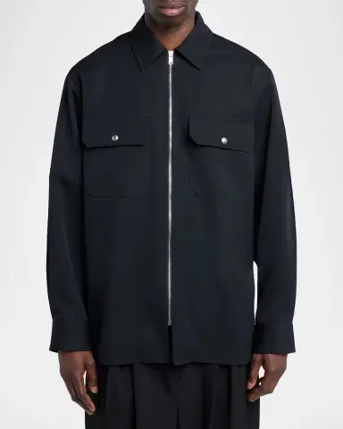 Bottega Veneta Men's Oversized Wool Flap-Pocket Shirt Jacket | Thumbnail 4 Bottega Veneta Men's Oversized Wool Flap-Pocket Shirt Jacket | Thumbnail 4