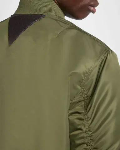 Bottega Veneta Men's Intrecciato-Patch Nylon Bomber Jacket | Thumbnail 5 Bottega Veneta Men's Intrecciato-Patch Nylon Bomber Jacket | Thumbnail 5