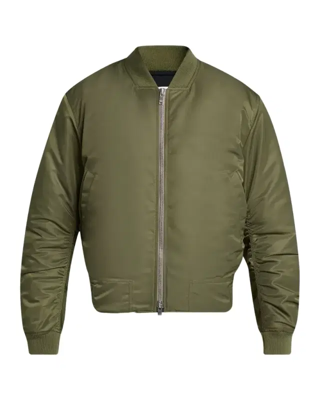 Bottega Veneta Men 's Intrecciato-Patch Nylon Bomber Jacket
