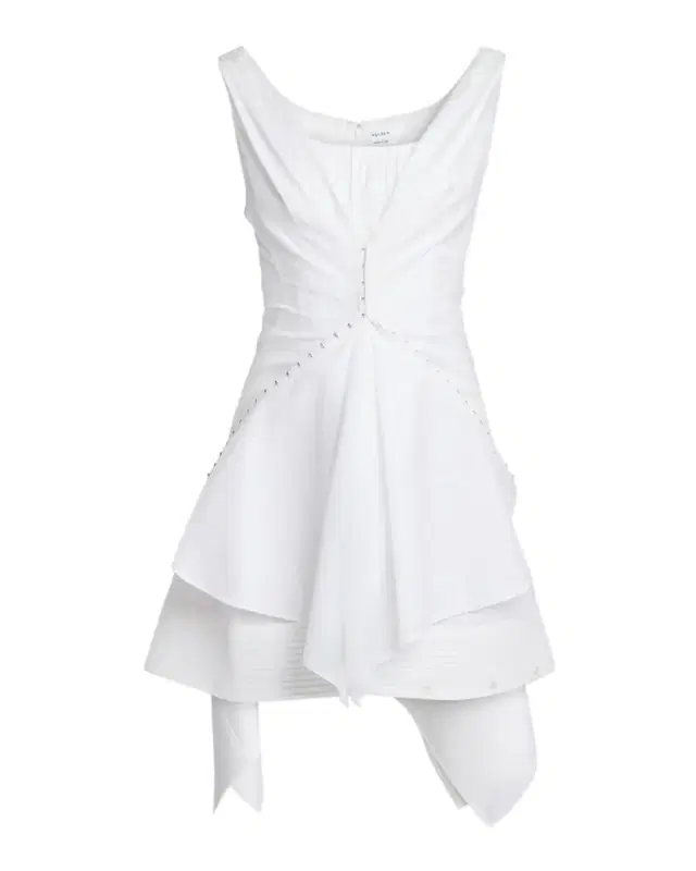 Striped Cotton Cinched Handkerchief Mini Dress