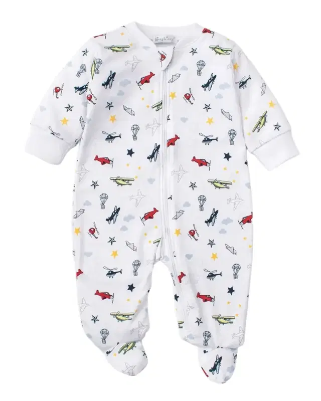 Kid's Aviators Zip-Up Footie, Size Newborn-9M