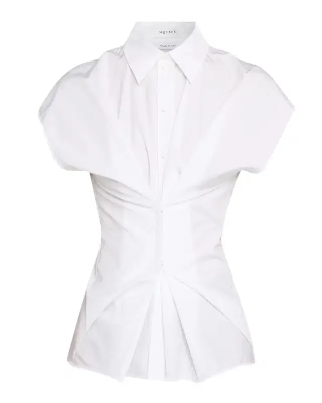 McQueen Responsible Cotton Gathered-Waist Button-Down Shirt
