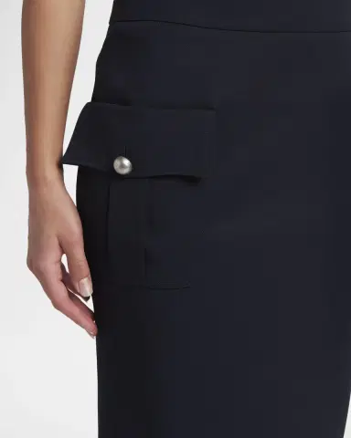 Alexander McQueen Front-Pocket Grain De Poudre Pencil Skirt | Thumbnail 5 Alexander McQueen Front-Pocket Grain De Poudre Pencil Skirt | Thumbnail 5