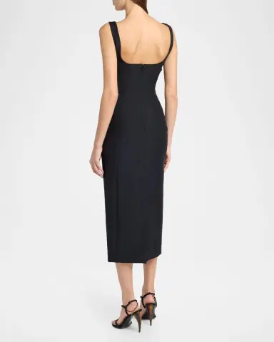 Alexander McQueen Sleeveless Square-Neck Corset Midi Dress | Thumbnail 3 Alexander McQueen Sleeveless Square-Neck Corset Midi Dress | Thumbnail 3