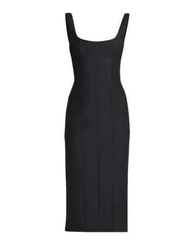 Alexander McQueen Sleeveless Square-Neck Corset Midi Dress | Thumbnail 1 Alexander McQueen Sleeveless Square-Neck Corset Midi Dress | Thumbnail 1