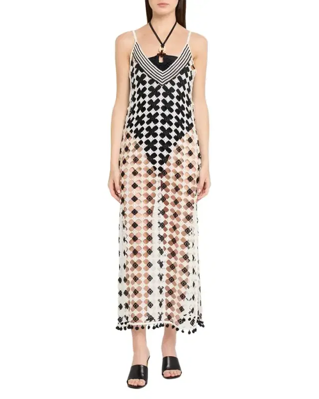 Cleo Patterned Sheer Cover-Up Maxi-Dress