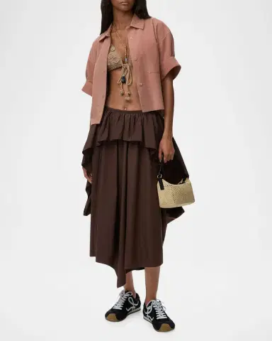 Loewe x Paula 's Ibiza Suede Short-Sleeve Button-Down Shirt | Thumbnail 2 Loewe x Paula 's Ibiza Suede Short-Sleeve Button-Down Shirt | Thumbnail 2
