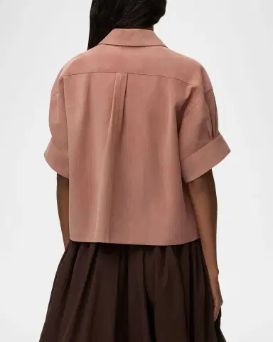 Loewe x Paula 's Ibiza Suede Short-Sleeve Button-Down Shirt | Thumbnail 3 Loewe x Paula 's Ibiza Suede Short-Sleeve Button-Down Shirt | Thumbnail 3