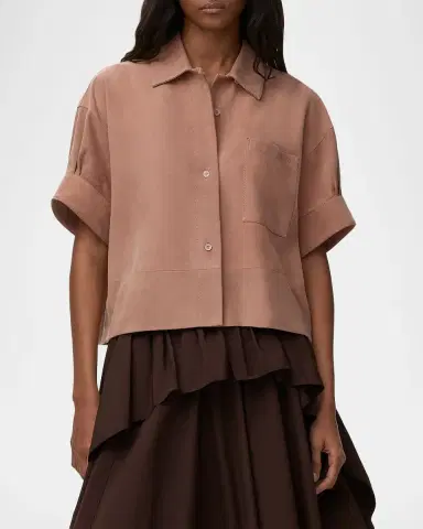 Loewe x Paula 's Ibiza Suede Short-Sleeve Button-Down Shirt | Thumbnail 4 Loewe x Paula 's Ibiza Suede Short-Sleeve Button-Down Shirt | Thumbnail 4
