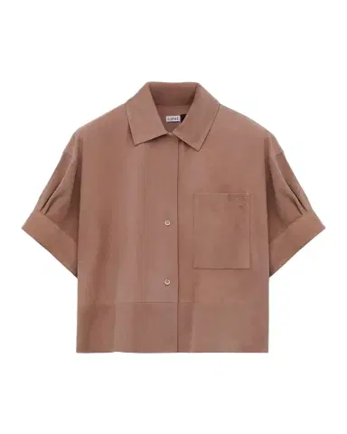 Loewe x Paula 's Ibiza Suede Short-Sleeve Button-Down Shirt | Thumbnail 1 Loewe x Paula 's Ibiza Suede Short-Sleeve Button-Down Shirt | Thumbnail 1