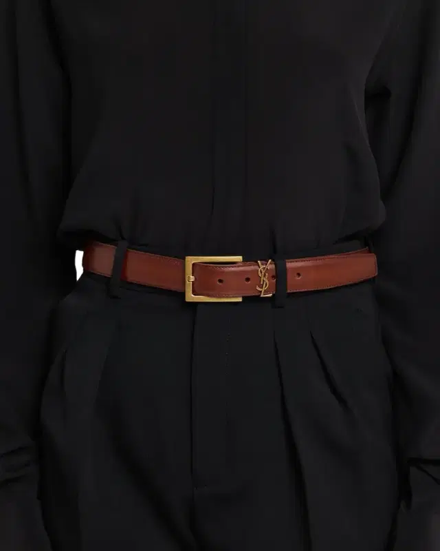 YSL Calfskin Leather Belt