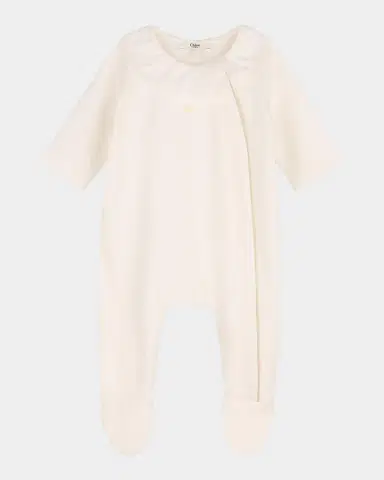 Chloé Girl's Cotton Pyjamas, Bib, & Hat Set, 1M-9M | Thumbnail 6 Chloé Girl's Cotton Pyjamas, Bib, & Hat Set, 1M-9M | Thumbnail 6
