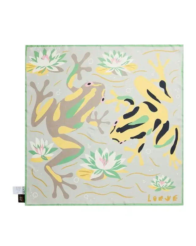 LOEWE x Paula 's Ibiza Frog-Print Silk Scarf