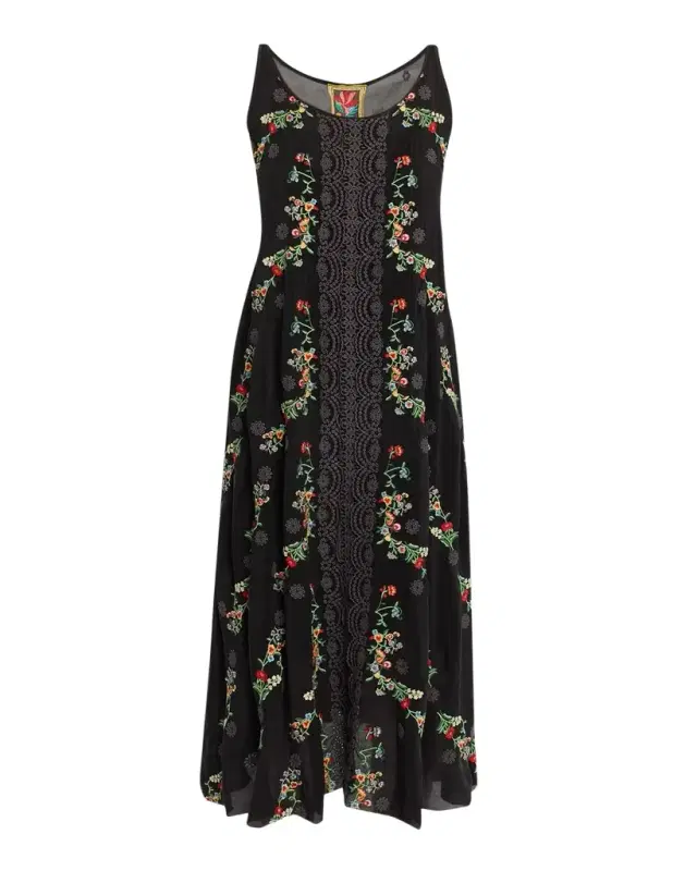 Mia Embroidered Midi Slip Dress