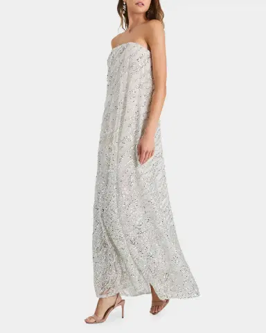 HELSI Margot Strapless Ombre Sequin Gown | Thumbnail 4