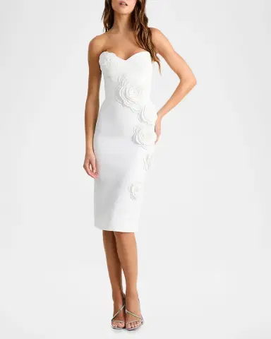 HELSI Kaia Strapless Floral Applique Midi Sheath Dress | Thumbnail 2 HELSI Kaia Strapless Floral Applique Midi Sheath Dress | Thumbnail 2
