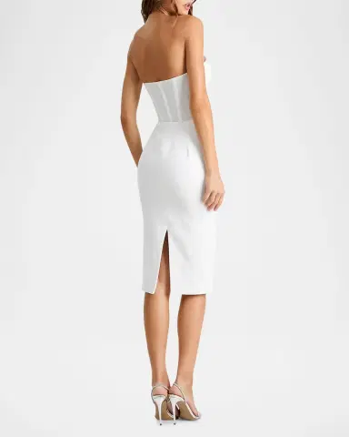 HELSI Kaia Strapless Floral Applique Midi Sheath Dress | Thumbnail 3 HELSI Kaia Strapless Floral Applique Midi Sheath Dress | Thumbnail 3