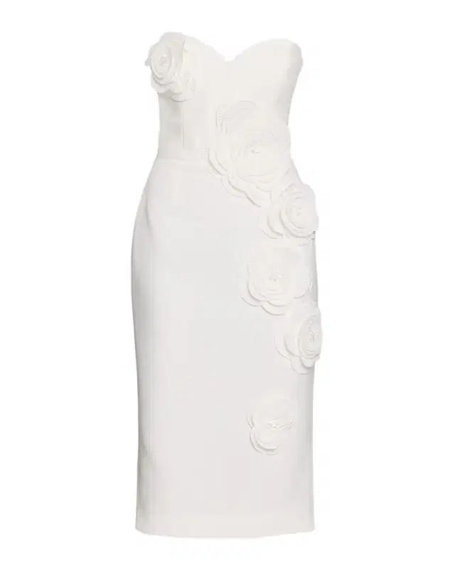 HELSI Kaia Strapless Floral Applique Midi Sheath Dress
