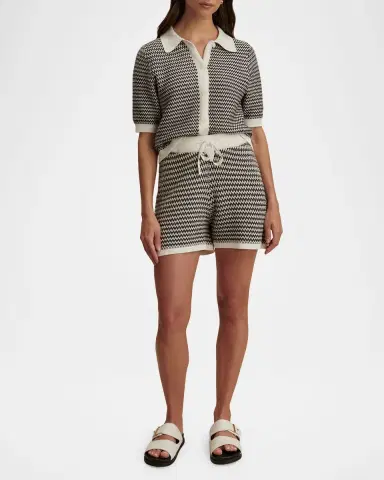 Varley Villiers Zigzag Cotton Shorts | Thumbnail 2 Varley Villiers Zigzag Cotton Shorts | Thumbnail 2