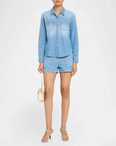 L'Agence Isla Denim Shirt | Thumbnail 2 L'Agence Isla Denim Shirt | Thumbnail 2