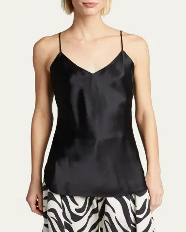 Nili Lotan Isabella Satin Cami Top, Black | Thumbnail 3 Nili Lotan Isabella Satin Cami Top, Black | Thumbnail 3