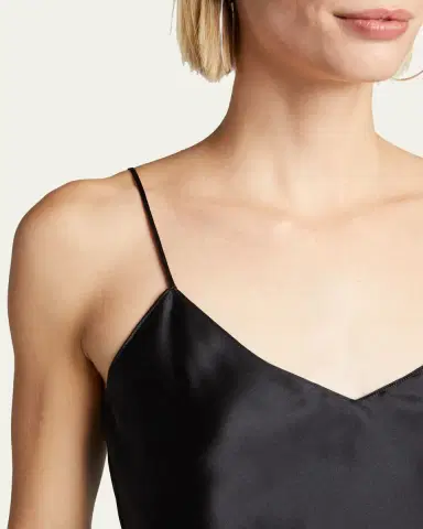 Nili Lotan Isabella Satin Cami Top, Black | Thumbnail 4 Nili Lotan Isabella Satin Cami Top, Black | Thumbnail 4