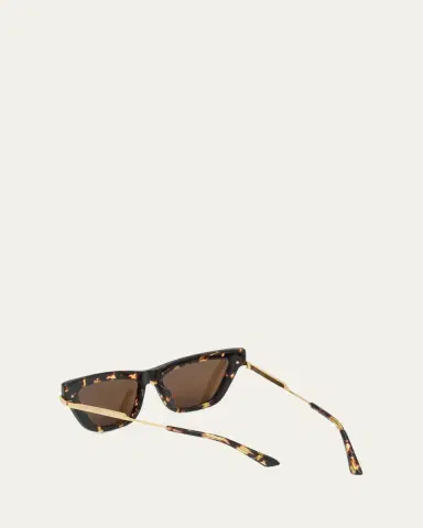 Bottega Veneta Logo Mixed-Media Cat-Eye Sunglasses | Thumbnail 2 Bottega Veneta Logo Mixed-Media Cat-Eye Sunglasses | Thumbnail 2