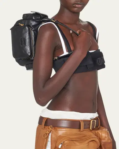 Miu Miu Pocket Napa Leather Shoulder Bag | Thumbnail 7